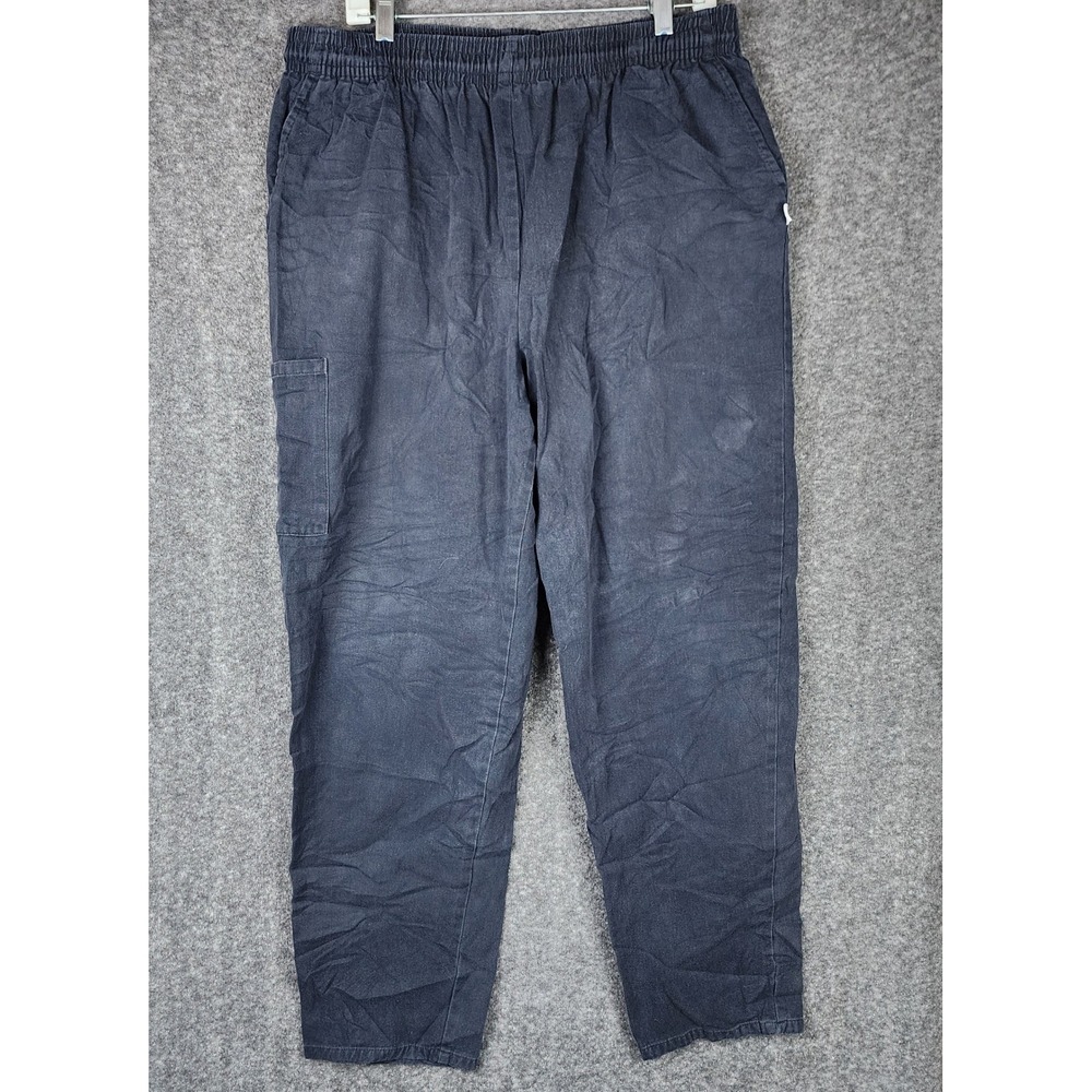 Five Star Chef Apparel Pants Mens XL Black Cargo Elastic Waist Workwear EUC